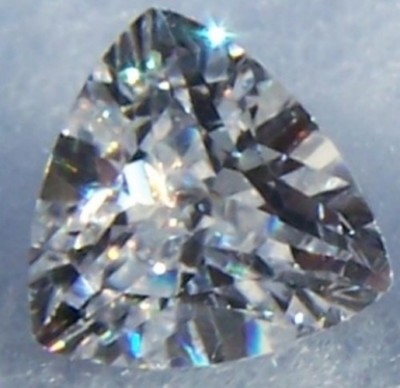 WHITE CUBIC ZIRCONIA 14 MM TRILLION CUT CHECKERBOARD TOP BEAUTIFUL STONE