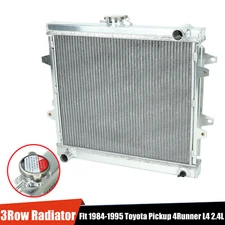 3Row Aluminum Radiator Fit 84-95 Toyota Pickup Base 92-95 4Runner SR5 L4 2.4L MT
