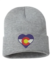 CUSTOM Embroidered Colorado Flag State Beanie Hat shirt Denver Skully Heart