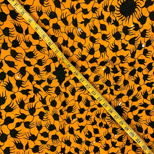 Africa Batik Fabric Orange Black Guranted Super Quality Chemitex African Gold - Picture 7 of 11