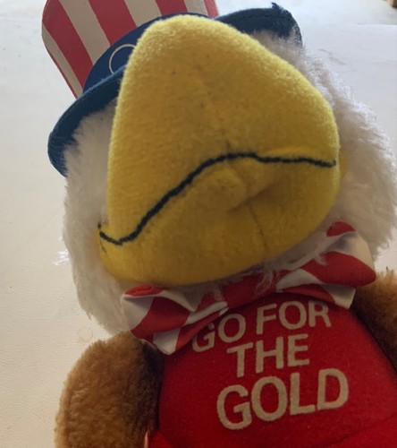 Olympiade Uncle Sam Weißkopfseeadler Stofftier Plüschtier Vintage 1980 LA 8 Zoll Applaus - Bild 6 von 7