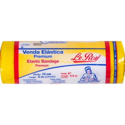 3x Le Roy Premium Venda Elastica Elastic BANDAGE 6'' x 5.5 yd ( 5m x 15cm )