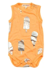 Appaman NWT Baby Girls One Piece Romper Orange Ice Cream Print Size 6M-12M 
