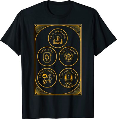 NEW LIMITED Sola Scriptura Protestant Christian Reformation 5 Solas T-Shirt