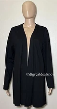 Ruby Ribbon Women Open Sweater Black Cardigan Long Sleeve Size Medium