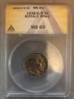 ANACS Graded MS63 1938-D/D Buffalo Nickel * RPM-2 *