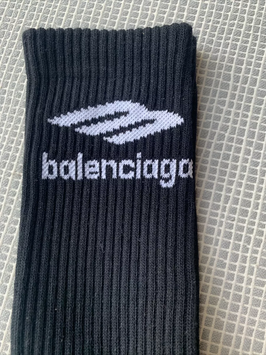 New with Tags Authentic Balenciaga B Logo Tennis Socks Black Large New with Tags Authentic Balenciaga B Logo Tennis Socks Black Large