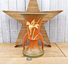 Roseville Pottery Zephyr Lilly Vase 132-7 Brown Glaze Vintage Art Deco ca. 1946