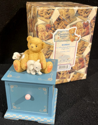 Cherished Teddies 2000 Bear With Elephant And Lamb Photo Picture Cube 835846
