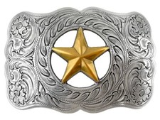 Western Buckle Cowboy Cowgirl Texas Ranger Gold Star Belt Buckles fits 1-1/2"
