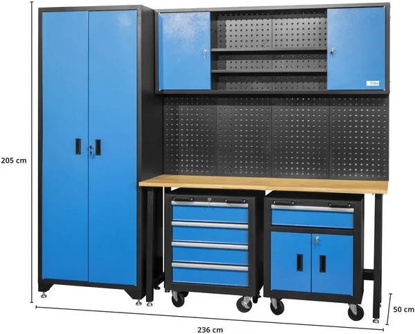 GüDe Werkstatteinrichtung Set Gws 6-Teilig Stahlblech Schrank Wandschrank WäGen-image