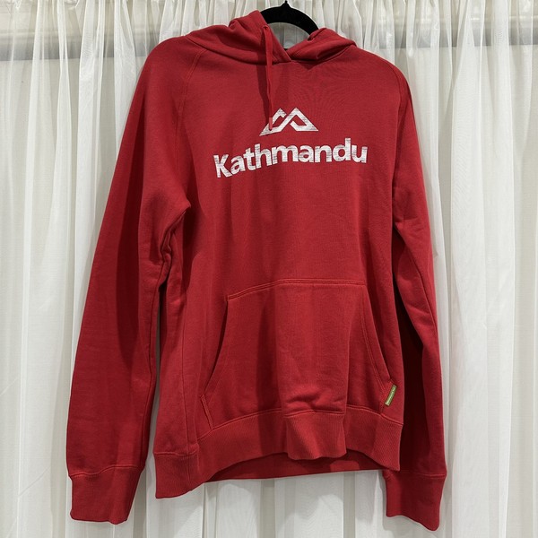 Kathmandu Red Hoodie Graphic White Womens Size 10