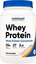 Nutricost Whey Protein Concentrate Unflavored 2LBS - 2 Pound Pack of 1 