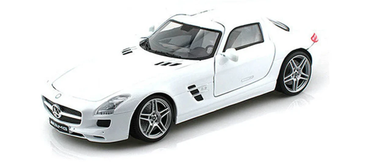 Maisto Première Édition 1/18 Mercedes Classe SL - Bleue - Boîte Altérée - Comme Neuve