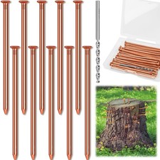 10pcs Copper Nails for Killing Trees Stump Root, 3.15 Inch Long Pure Copper Nail