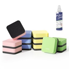 Mini Magnetic Dry Erase Eraser 12 Pack 1 Bottle of 3.4 fl oz Whiteboard Clea...