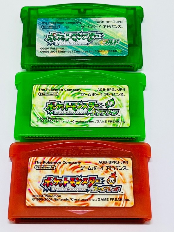 Pokemon Emerald FireRed LeafGreen Nintendo Game Boy Advance GBA Japan Set