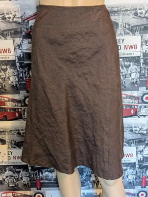 JASPER CONRAN - BROWN A-LINE SKIRT - FULLY LINED - SIZE 18