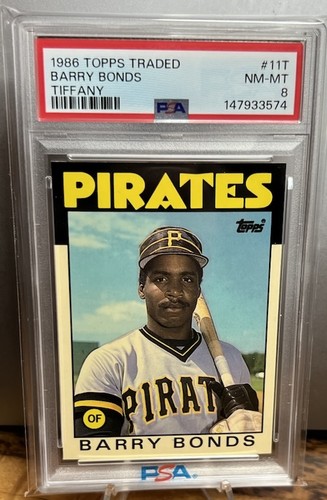 Barry Bonds 1986 Topps Traded Tiffany PSA 8!  RC - XRC #11T