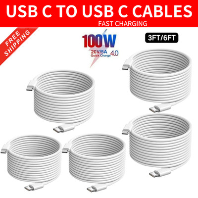 100W PD Super Fast Charging Type C to USB-C Cable For iPhone15 16 17 Samsung Lot