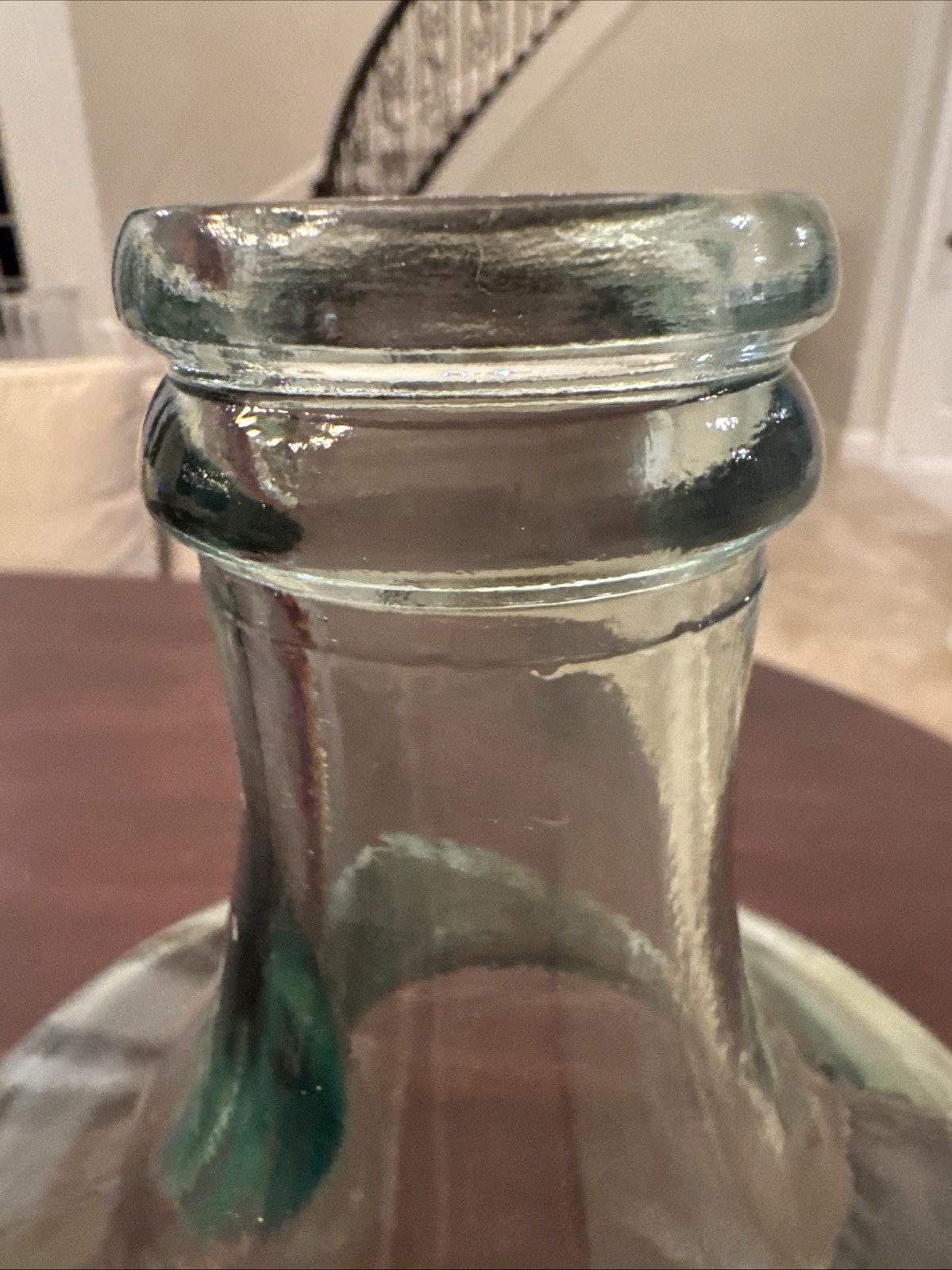 HUGE Vidrios San Miguel 12” Clear Green 100% Recycled Glass Chardonnay Wine Jug