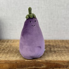 Jellycat Vivacious Aubergine - Small Purple Velour Beanie Vegetable Play 7" NWT