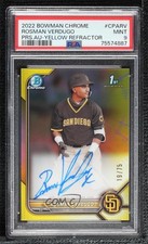 2022 Bowman Chrome Yellow Refractor 19/75 Rosman Verdugo PSA 9 MINT Auto 0xh3