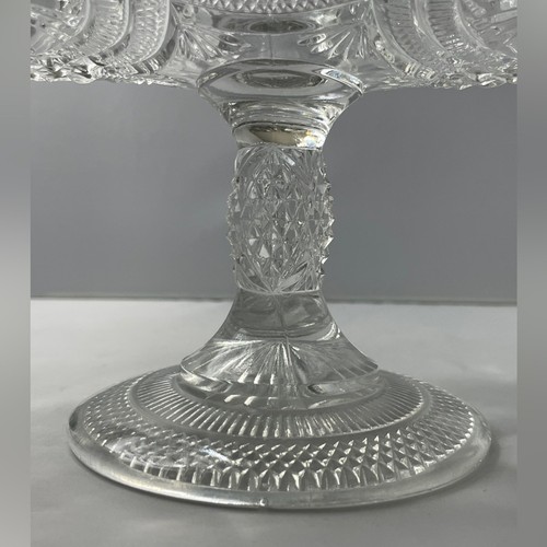 Antique Bryce Higbee Glass Banquet Medallion Sunburst Fruit Stand EAPG - Picture 6 of 10