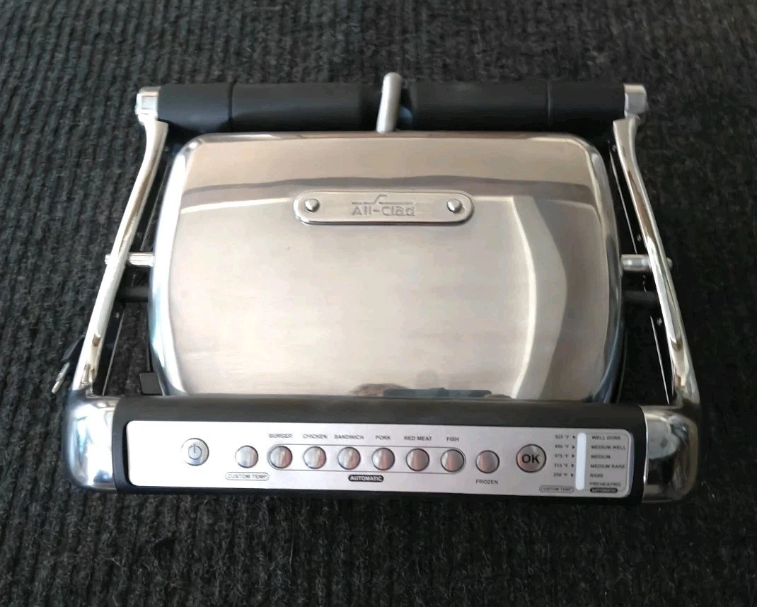 All-Clad Stainless Steel Electric Indoor Grill Autosense 5 Level # 8358s2