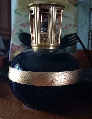 Lampe Berger Artoria Limoges Porcelain Bowl Cobalt blue Fragrance Lamp w gold