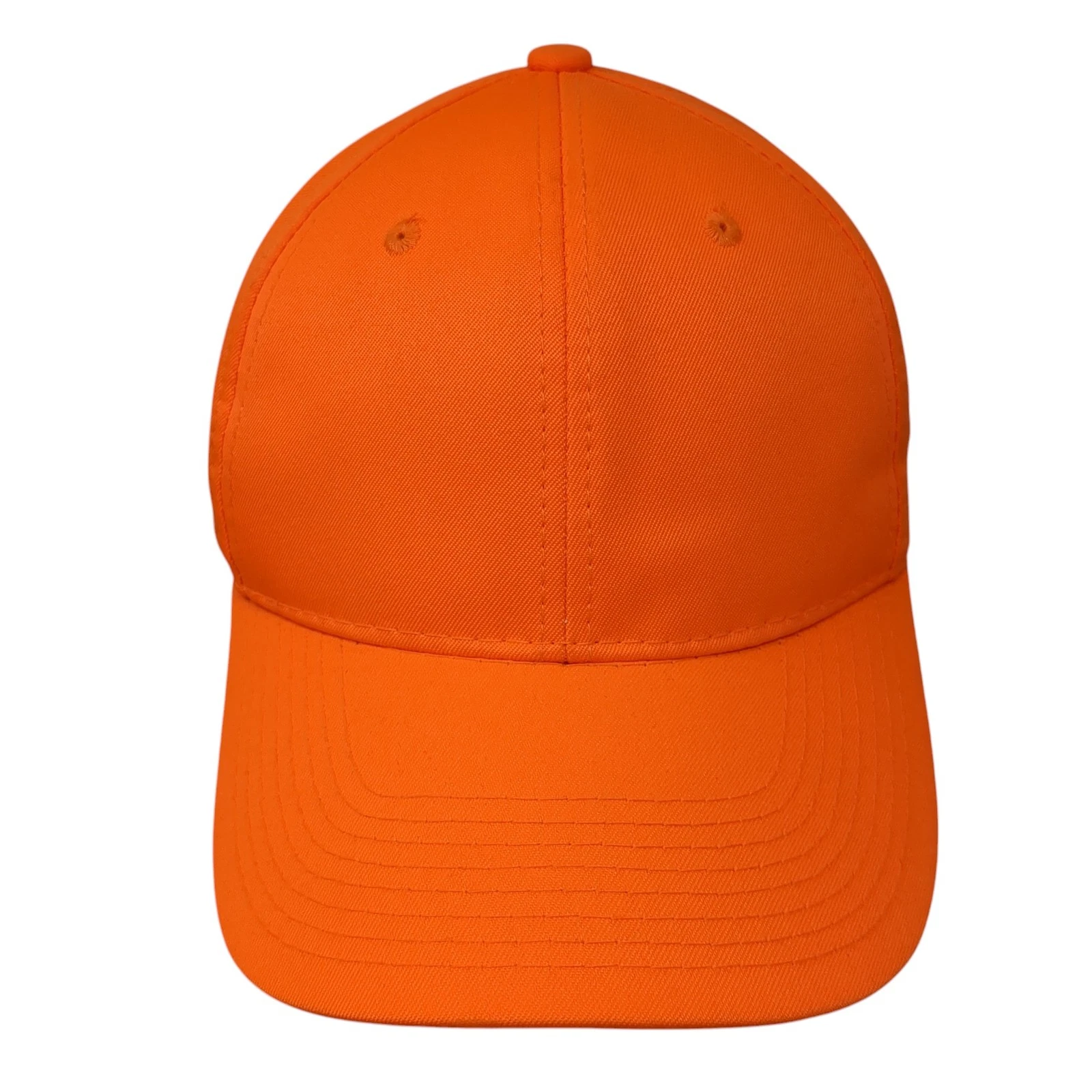 Outdoor Cap Snapback Hat Orange Solid One Size Blank Adjustable 6 Panel
