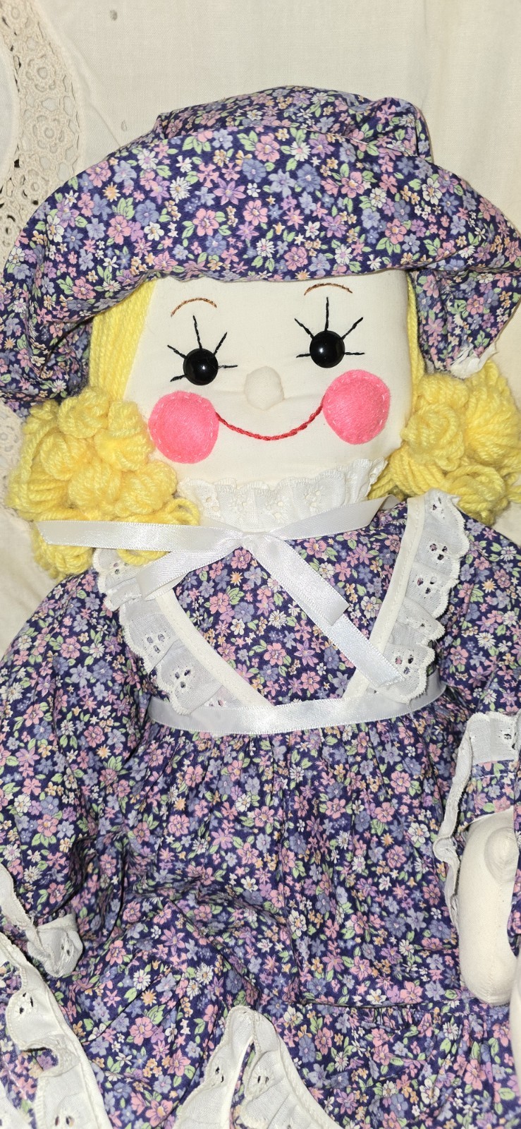 Vintage 80's Little Boy Blue & Goldilocks Cloth Rag Dolls matching set folk