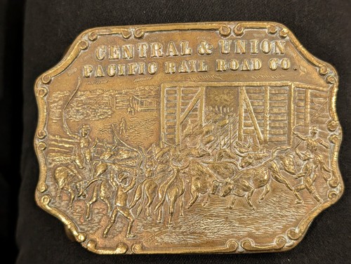Vintage Central & Union Pacific Railroad Co Belt Buckle