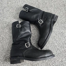 Vintage CHIPPEWA Boots 27863 Leather Black Engineer Boots Size 13D 