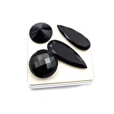 Natural Black Spinel Mix Shape Cut Loose Gemstone lot 4 Pcs 11-18 31 MM 55 CT