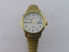 Timex Ladies Indiglo Watch Gold Tone w/ Date Working