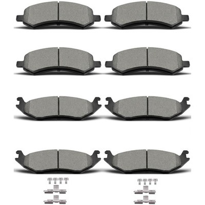 Ceramic Brake Pads for Chrysler Aspen D967 D1084 with Clips Front Rear