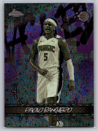 2025-26 Topps Chrome Cactus Jack #JU-19 Paolo Banchero Jacked Up Purple /75