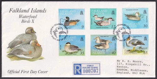 Falkland Islands 1999 QEII Waterfowl Official Regd First Day Cover -Port Stanley