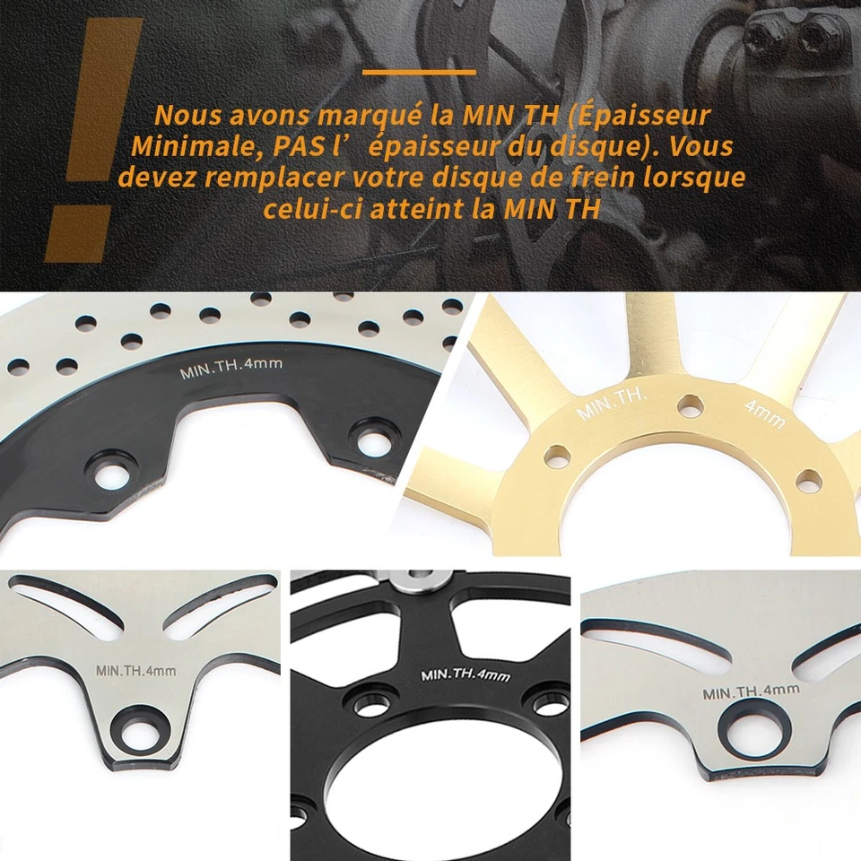 Pour Yamaha TDM 850 1991-2001 FZS 600 FAZER 98-03 FJ1200 Disques de frein Avant - Photo 2/4