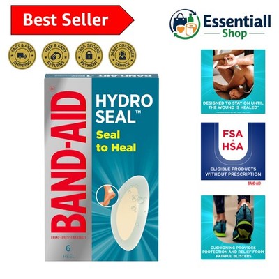 Hydro Seal Adhesive Bandages - Sterile Hydrocolloid Gel Pads for Blisters, 6 ct