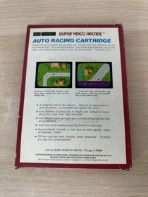 Auto Racing Sears Tele-Games Intellivision - Complete in Box w/ Manual, Overlays