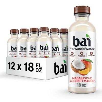 Bai Antioxidant Infused Water Beverage, Madagascar Coconut Mango, with Vitami...