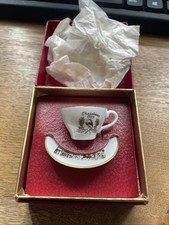 Vintage Caverswall Mini Cup And Saucer Set Christmas 1977 Edition