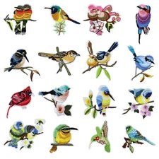 12PCS Mixed Style Birds Embroidery Patches Cute Birdie Iron on Patches Sew On
