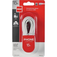 RCA 15 Ft. White Phone Cord TP231WHR RCA TP231WHR 044476053245 White