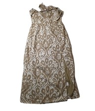 NWT AMERICAN EAGLE WOMEN BEIGE CATIE CORSET COLUMN MIDI DRESS SIZE MEDIUM 