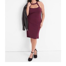 Lane Bryant Crew Neck Bodycon Dress Cutout Women's Sz 16