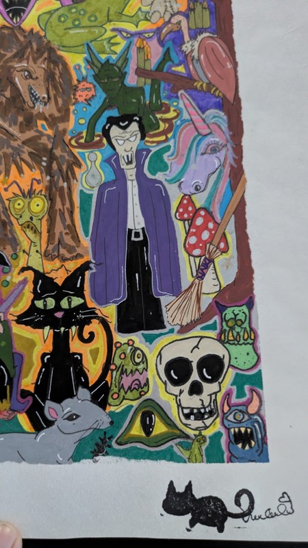 "The Gothic Subconscious" Alien, Monsters, Haunted Witch, Zombie Doodle Grafitti
