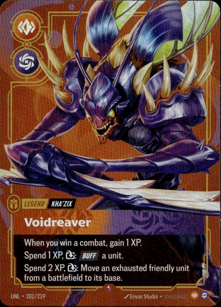 Riftbound Kha'Zix, Voidreaver 201/219 Unleashed Foil NM